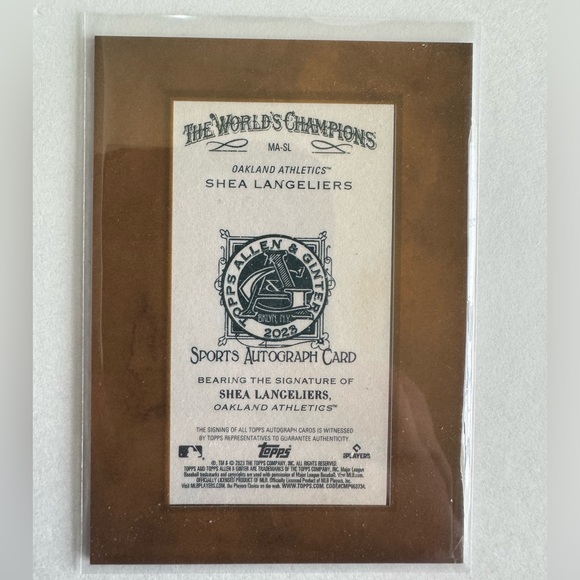 Shea Langeliers 2023 Topps Allen & Ginter Framed Mini AutoRookie RC Blue Ink SP - Picture 2 of 2